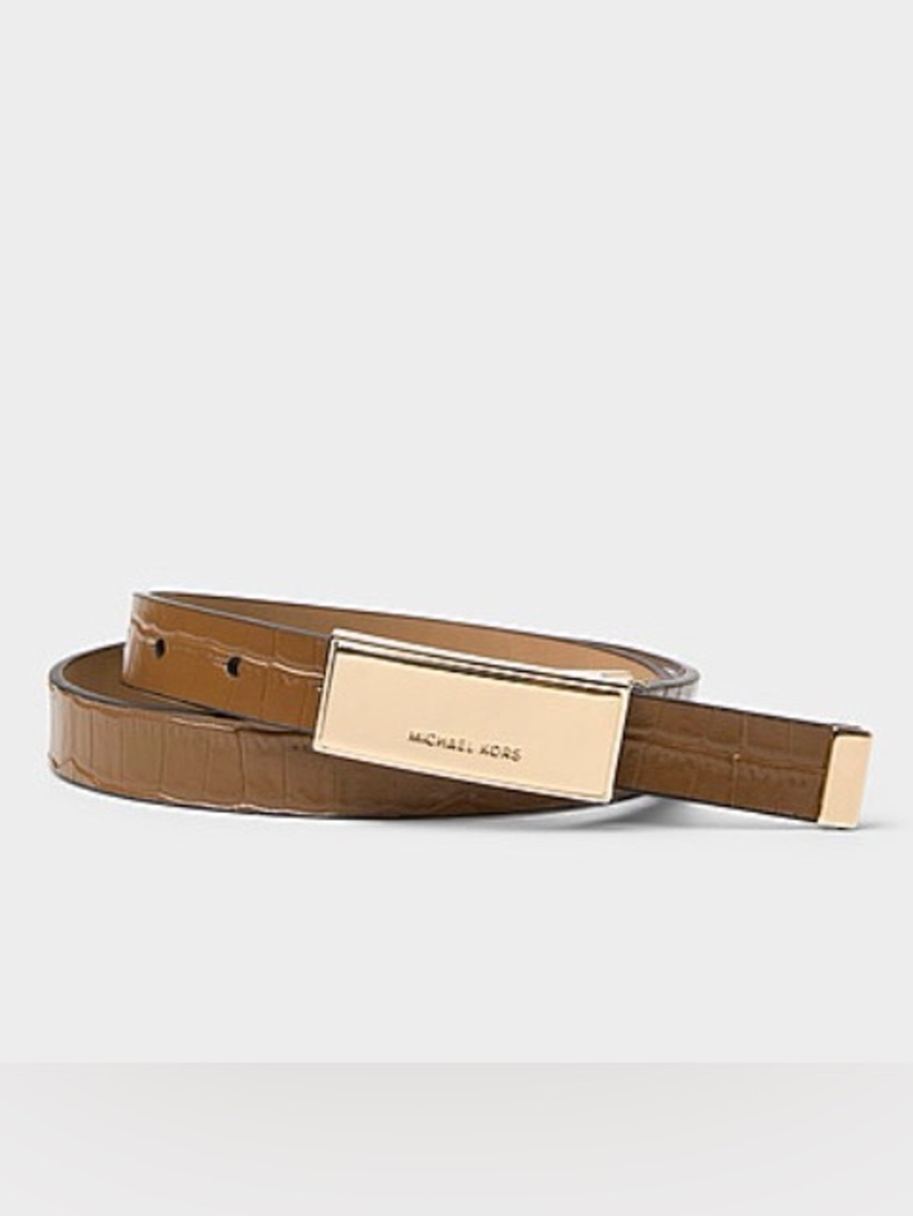 Michael Kors Genuine Leather Croc Embossed Belt Brown Size Large